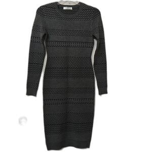 RD Style Stitch Fix Gray Geometric Knit Sweater Dress Womens Size Small Petite